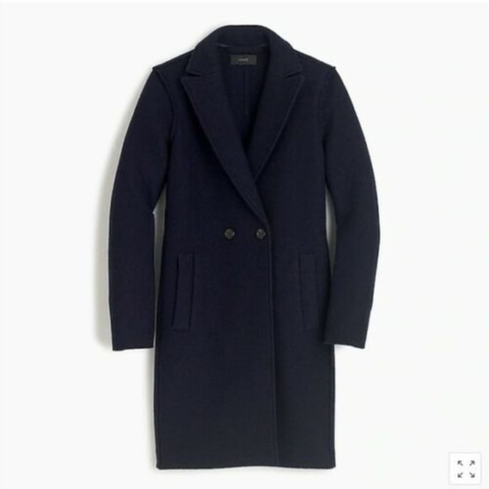 J Crew Daphne Topcoat Jacket Peacoat Navy Blue
